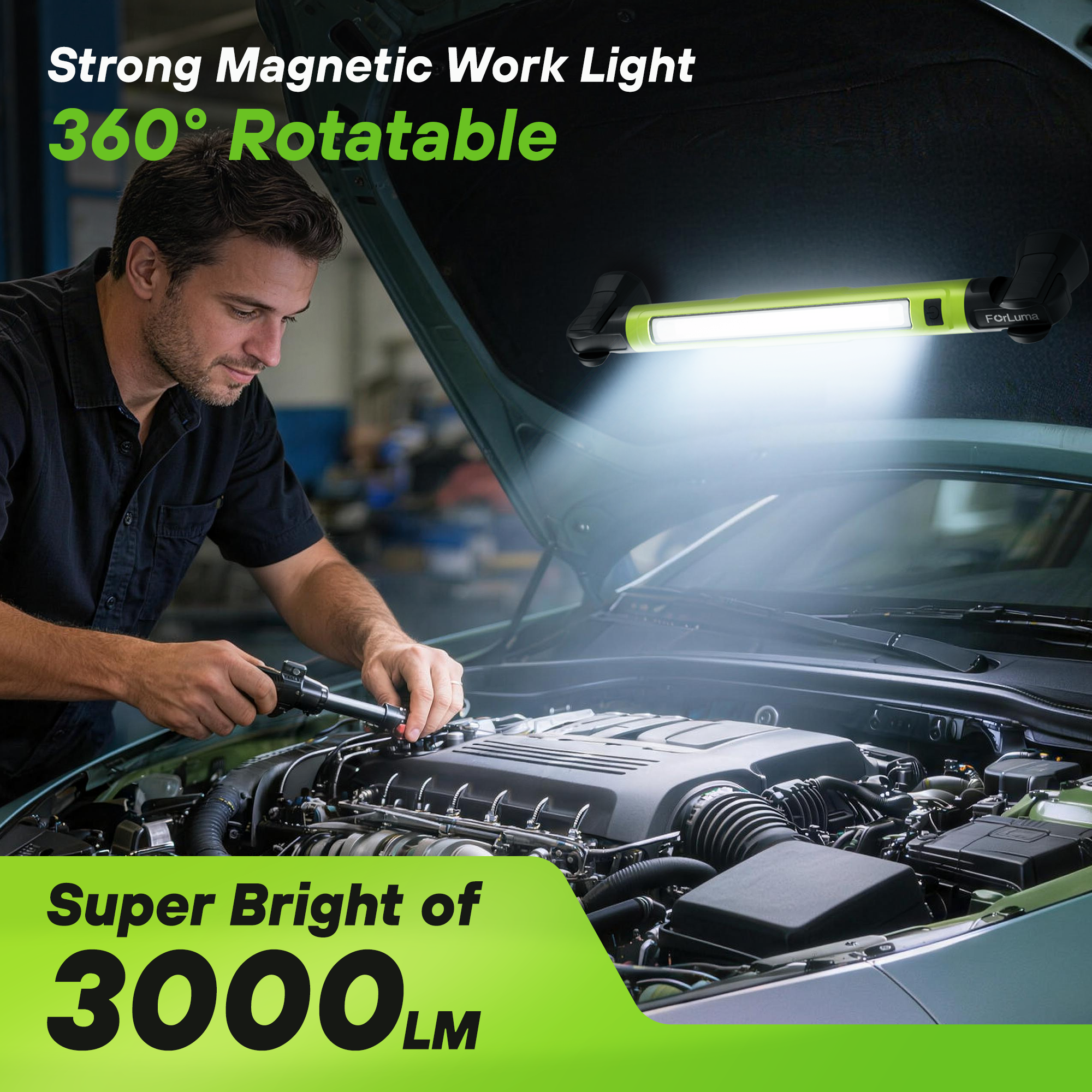 3000 Lumen Magnetic Work Light | FORLUMA